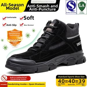 CHIJIU | Mens Safety Shoes Anti-crush Anti-puncture Steel Toe Lightweight High-top Welding Work Steel Plate All-season