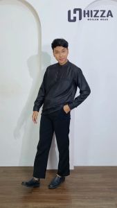 Baju Koko Kurta Pria Lengan Panjang Polos Katun Toyobo Thomson