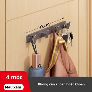 Móc Treo Khăn Tắm Phòng Tắm Bằng Thép Không Gỉ Kiểu Hiện Đại Không Cần Khoan Móc Treo Quần Áo Sau Cửa