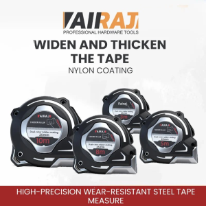 AIRAJ 3M to 10M Tape Measure Self-Locking Thickened Case Metric and Imperial Tape Measure with Fraction Marks Backside Printing
