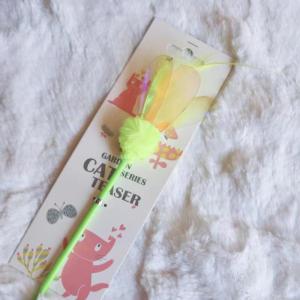 Amy&Carol Taiwanese Long Feather Cat Toy Butterfly Insect Simulation Feathers Country Style Interactive Pet Teaser Stick