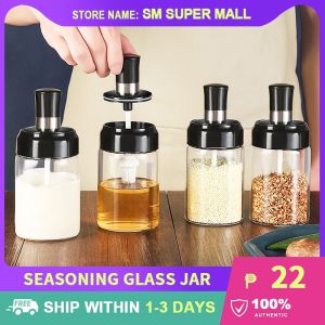 【Utility】Kitchen Seasoning Glass Jar Spice Airtight Containers Condiment Salt Storage Bottles