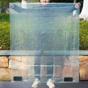 Thickened Large Size Transparent PE High Pressure Film Plastic Bags for Commercial Use Dustproof Storage Flat Mouth Packaging Bags