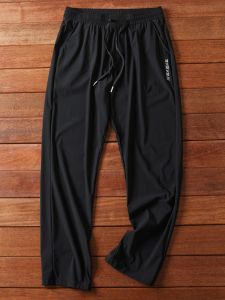 Ice Silk Mens Casual Pants Summer Outdoor Sports Quick Dry Cool Straight Leg Fashionable Urban Style Thin Long Trousers