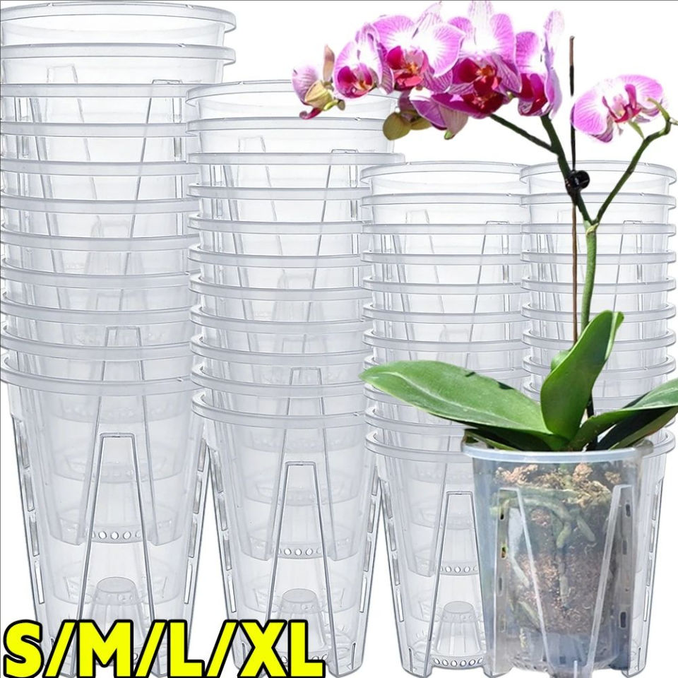 Polocat Orchid Pots with Stomata Breathable Slotted Planting Garden Root-control Pot for Phalaenopsis Foliage Plants Succulents