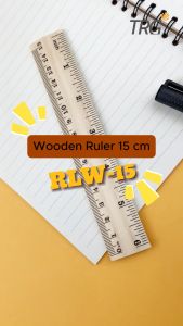 TRG Wooden Ruler 15 cm RLW-15 - Penggaris Mistar Kayu 15cm TRG