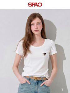 spao | Fitted And Slimming Shoulder Friendly Casual Womens Short Sleeve T-Shirt