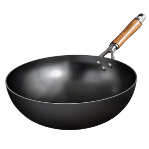 Handmade Shandong Iron Wok Traditional Style Non-stick Kitchenware for Gas Stove Rust-resistant Low Smoke Easy Cleaning