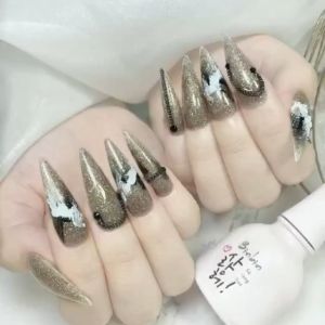 Gel thạch cao trắng đen trang trí móng tay nail Gel xi măng vẽ nổi đen trắng hũ 5g Huaxi