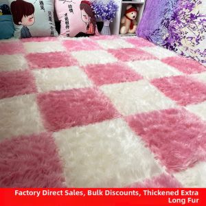Luxurious Spliced Thick Long-Pile Carpet
