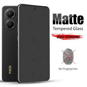 3 Mảnh Kính Cường Lực Nhám Full Màn Chống Vân Tay Cho Xiaomi Poco C40 C61 C65 C75 X3 X4 X5 X6 X7 F1 F2 F3 F4 F5 F6 M3 M4 M5 M5s M6 Pro NFC GT 4G 5G Phim bảo vệ màn hình