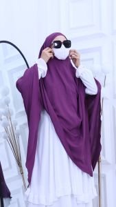 AJE ZAS - Hijab/Khimar/Bergo Instan Lancip Tanpa Pet Size 5XL Kode-IRFANA Free Iner Karet