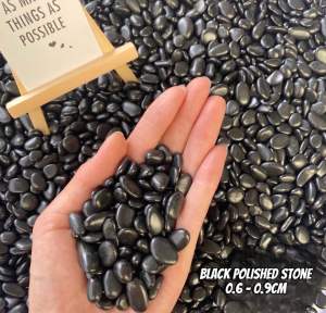 5KG & 25KG Black Polished Pebble Stone / Landscape Decoration Stone / Batu Hiasan Hitam Berkilat