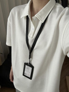 เสื้อยืดคอโปโลแขนสั้นสีขาวสำหรับผู้ชาย ทรงหลวม สไตล์อเมริกัน ทรงหลวม คอกลม ระบายอากาศได้ดี เสื้อยืดคอโปโลสไตล์ยูนิเซ็กซ์