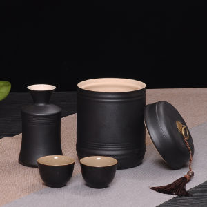 Nourishing Ceramic Heating Wine Pot Half Pound Eight Ounces Wine Set Warm Wine Heater Soup Mug Vintage Handmade Home Use