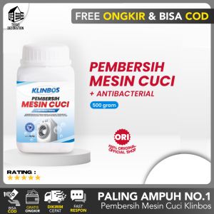 KLINBOS PEMBERSIH KERAK MESIN CUCI (FREE GIFT) Washing Machine Cleaner 500gr Anti Bakteri Pembasmi Kuman Kotoran SEMUA JENIS TIPE MESIN / Bubuk Mesin Cuci Detergent Deterjen Perlengkapan Laundry Sumbatan Serbuk Ajaib Viral Penghilang Noda Kerak Membandel