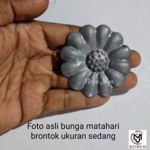 50pcs bunga matahari ukuran sedang ornamen tralis pagar besi tempa