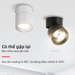 Đèn LED Âm Trần Có Thể Gập Lại Đèn Trần Trong Nhà Có Thể Thay Đổi 3 Màu Cho Phòng Ngủ Phòng Khách Nhà Bếp - Đèn Trang Trí Phòng Bằng Chất Liệu Nhôm