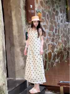 French Retro Casual Polka Dot Sleeveless Dress for Women Fashionable Summer New Arrival Loose Slimming Tank Dress