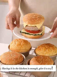 4 Inch Air Fryer Omelet Bowl Round Cake Mould Cheese Mould / Burger & Bread Non-Stick Baking Pan / BBQ Baking Accessories