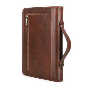 Luxury Retro Handmade Cowhide Leather Book Cover A5 Notebook Case with Pen Phone Holder Journal Office Diary Travel Portfolio