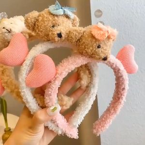 Bayar Di Tempat - Bando Beruang Love / Cuties Hairband Fashion Korea / Bandana Motif Bear Love Lucu
