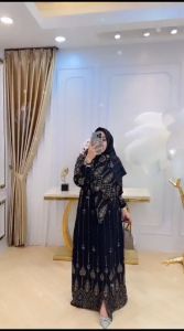 KLEVI SET DRESS KATUN RAYON VISCOSE PREMIUM LD 110CM ALLSIZE FIT M TO XXL // BAJU MUSLIM WANITA MODEL TERBARU // SET DRESS HIJAB MOTIF ETNIK
