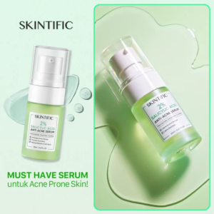 SKINTIFIC 2% Salicylic Acid Anti Acne Serum 20ml – BHA Acne Treatment Unclogs Pores Reduces Breakouts & Controls Oil