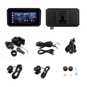 EKIY 6.0" Wireless CarPlay Moto Android Auto Portable Digital Dashboard GPS Motorcycle Navigation Display Screen TPMS Dashcam