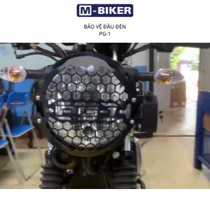 Bảo vệ đầu đèn yamaha pg1.Che đầu đèn yamah pg1 chính hãng MBiker sơn tĩnh điện màu đen.