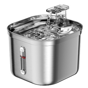 Stainless Steel Cat Fountain With Water Mark Automatic Cats Water Dispenser Sensor Filter Pet Cat Ultra Quiet Pump Water Foutain