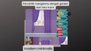 Gorden Emboss Polos Minimalis Gorden Jendela Tirai Pintu Gorden Mewah LP