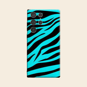 Cyan Black Zebra Print Luxury Fashion Full Lens Protective Case for Samsung Galaxy S26 S25 S24 A56 A36 Plus Ultra