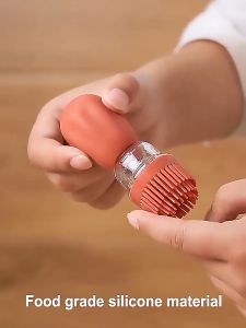 botol minyak kaca kuas silikon /botol sikat minyak serbaguna