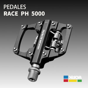 RACEWORK MTB Clipless Pedals Self-locking CNC Aluminum Alloy DU Bearing Double Flat Platform Mountain Bike Bicycle Pedal