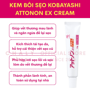 Kem bôi sẹo Kobayashi Attonon EX xử lý sẹo cũ ngừa sẹo mới 15g Nhật