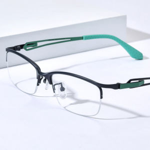 FONEX แว่นตากรอบแว่นตาไทเทเนียมชายทรงสี่เหลี่ยมน้ำหนักเบาพิเศษขอบครึ่ง85775แว่นสายตาคุณภาพสูงจากญี่ปุ่น