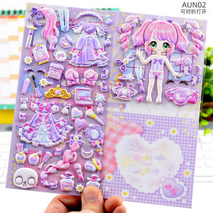 Búp Bê Barbie Dễ Thương Đổi Đồ Cho Trẻ Em Bé Gái Đồ Trang Trí Nhà Cửa Đồ Chơi Giáo Dục 3D Bong Bóng Dán Nhãn Dán