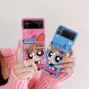Ốp Lưng Điện Thoại Samsung Galaxy Z Flip7 Z Flip6 Z Flip5 Họa Tiết Hoạt Hình Dễ Thương Có Thể Gập Lại Bao Phủ Toàn Bộ Khung Chống Rơi Cho Điện Thoại Di Động