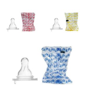 Núm vú cổ hẹp Agi núm vú silicon siêu mềm cho bé Size S M L