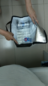 Túi giữ nhiệt hình hộp ngang vải bố dầy 30x16cm cao 25cm. tx92