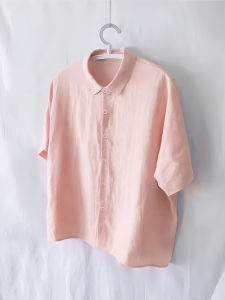 XIAOMENG | Cotton Loose Fitting Shirt Short Sleeve