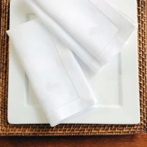Set of 6 Hemstitched Linen Napkins Chistmas Cloth Napkins Nature Color Dinner Napkins Washable Flax Cloth Napkin