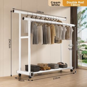 SHUHONG | Double Rod Portable Clothes Rack for Indoor and Outdoor Use
