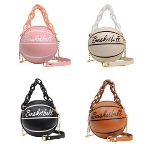 Chic Womens Mini Crossbody Bag with Basketball Design PU Leather Small Shoulder Bag for Daily Fashion