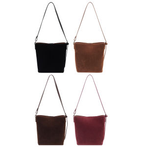 【New Arrival】 Women Suede Hobo Shoulder Bag Adjustable Strap Crossbody Bag Magnetic Closure Handbag Trendy for Work Travel