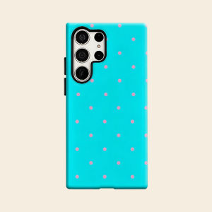 cyan pink polka dots Luxury Fashion Full Lens Protective Case for Samsung Galaxy S26 S25 S24 A56 A36 Plus Ultra