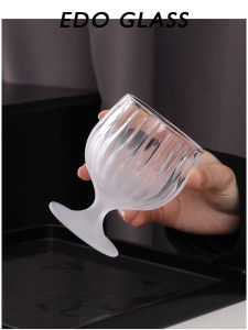 Edo.Glass Vintage Crystal Glass Whiskey Cup Japanese Style White Rum Cup Transparent Alcohol Cup Retro Middle-Age Cup Design