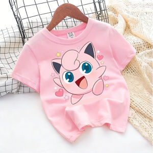 Bandai | Kids Pikachu Pokémon T‑Shirt Pure Cotton Anime Cartoon Casual Streetwear Tee for Boys Girls