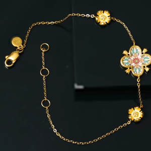 CHOW SANG SANG 周生生 999 24K Gold British V&A Museum-Inspired Elegance Gold Bracelet for Women 18cm 94303B